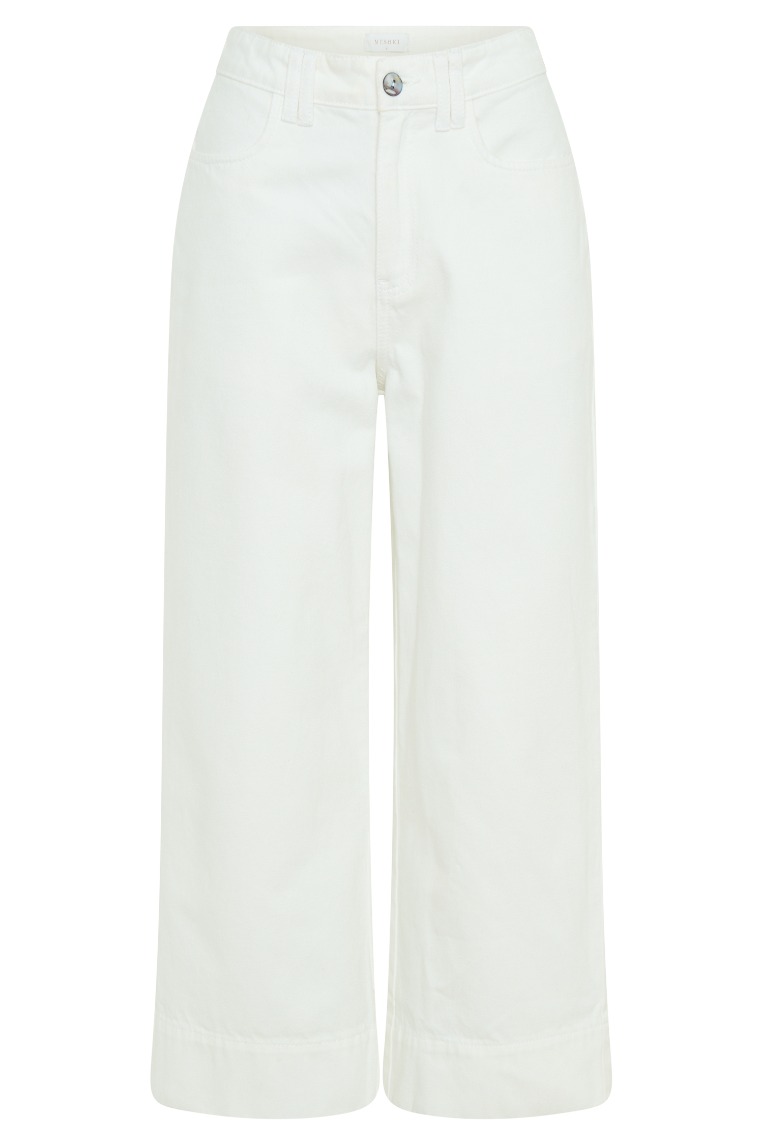 Kaitlyn Cropped Wide Leg Jeans in White – Chic&Drifts