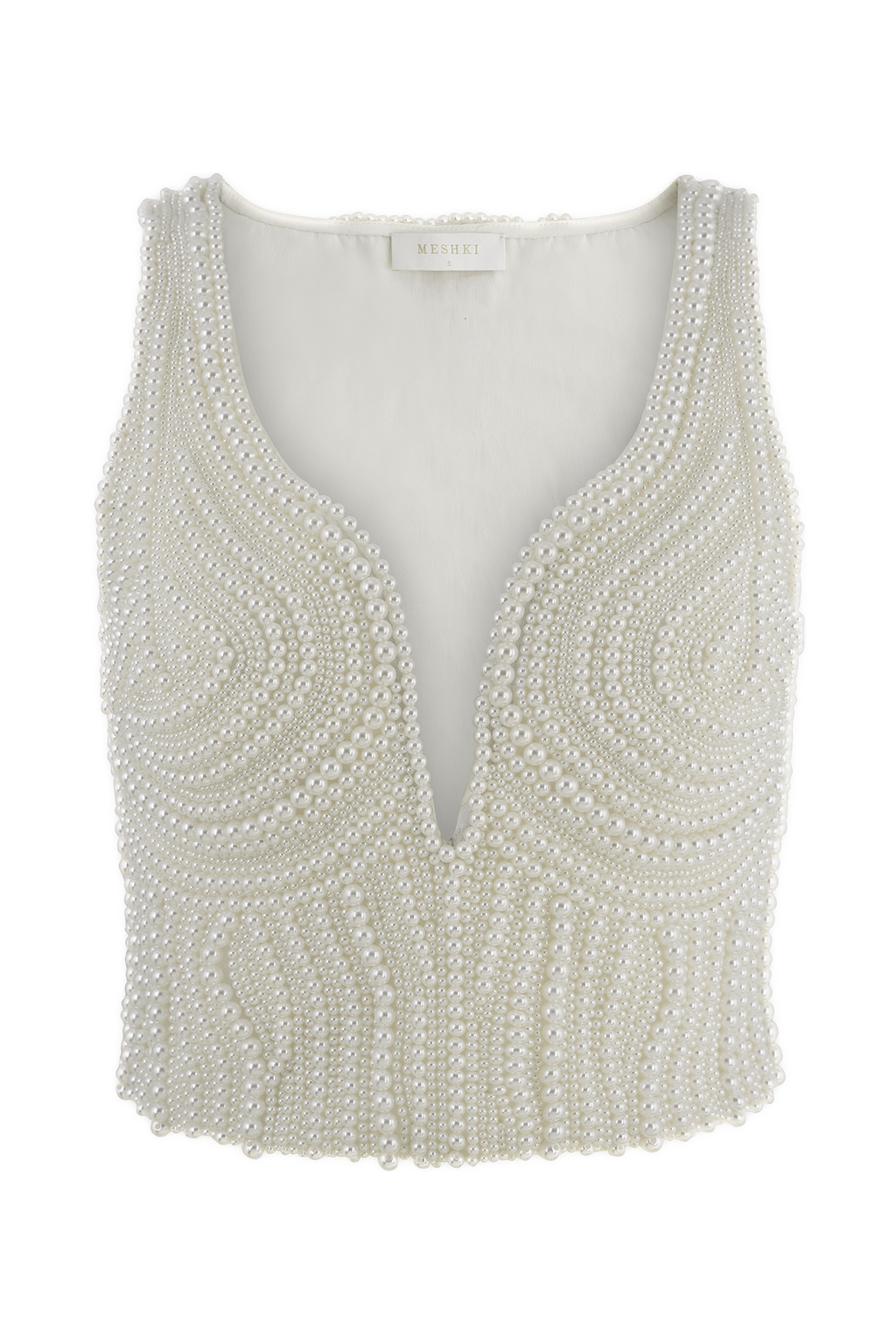 Kathia Pearl Hand Beaded Top in White – Chic&Drifts