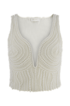 Kathia Pearl Hand Beaded Top in White – Chic&Drifts
