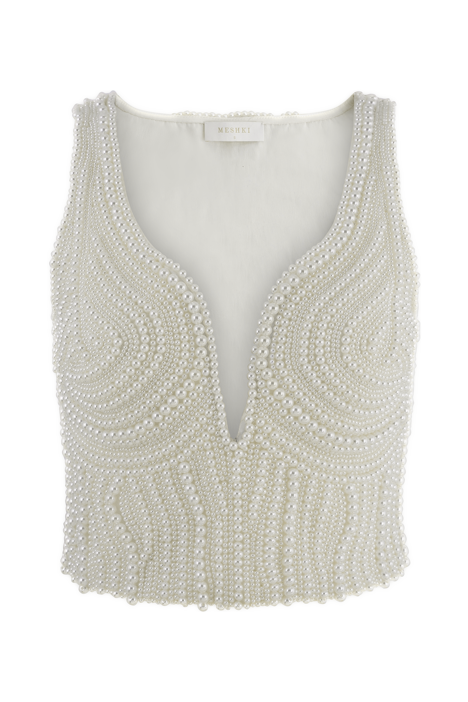 Kathia Pearl Hand Beaded Top in White – Chic&Drifts
