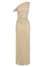 Kenny Diamante One Shoulder Maxi Dress in Gold – Chic&Drifts