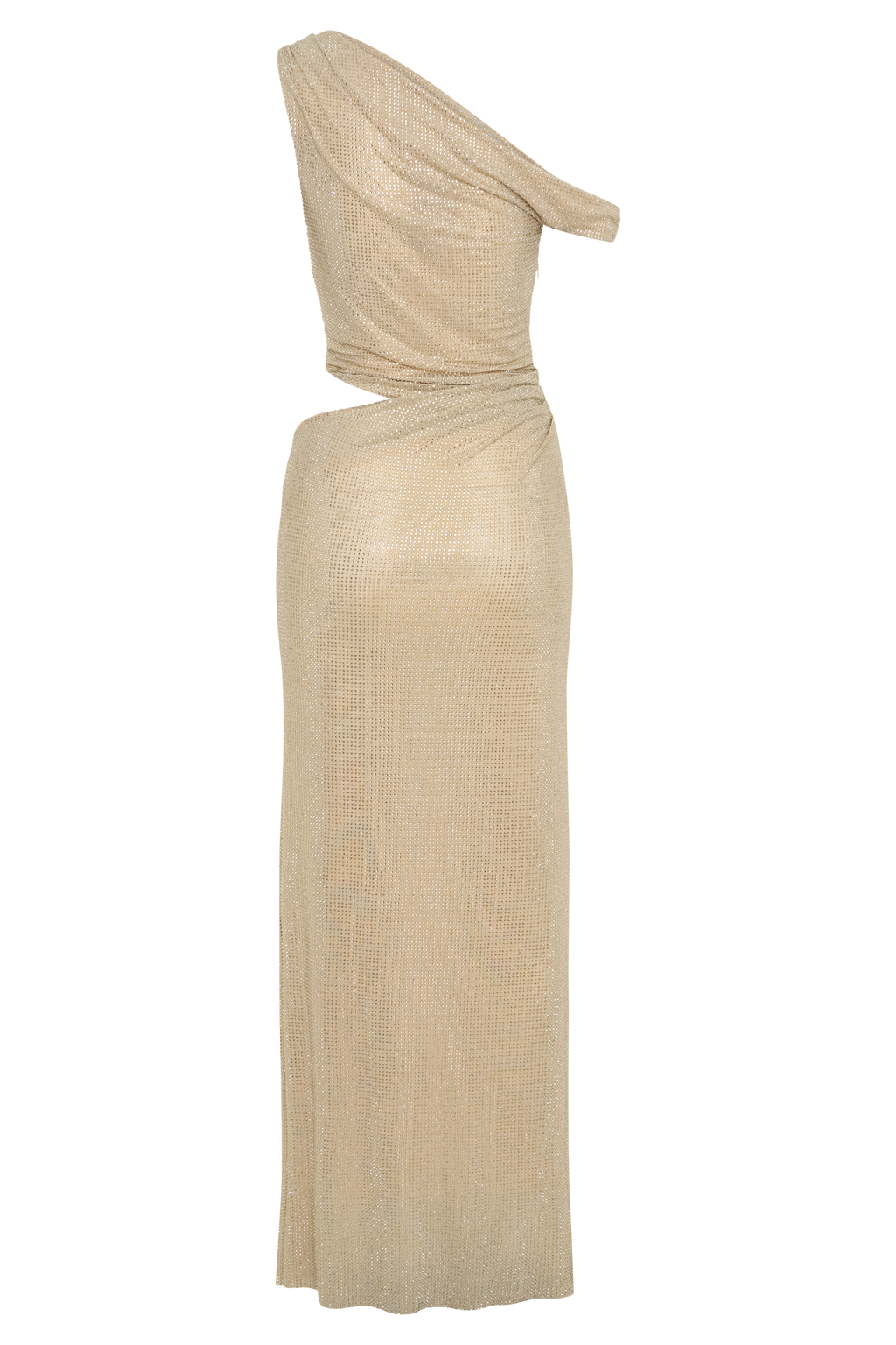 Kenny Diamante One Shoulder Maxi Dress in Gold – Chic&Drifts