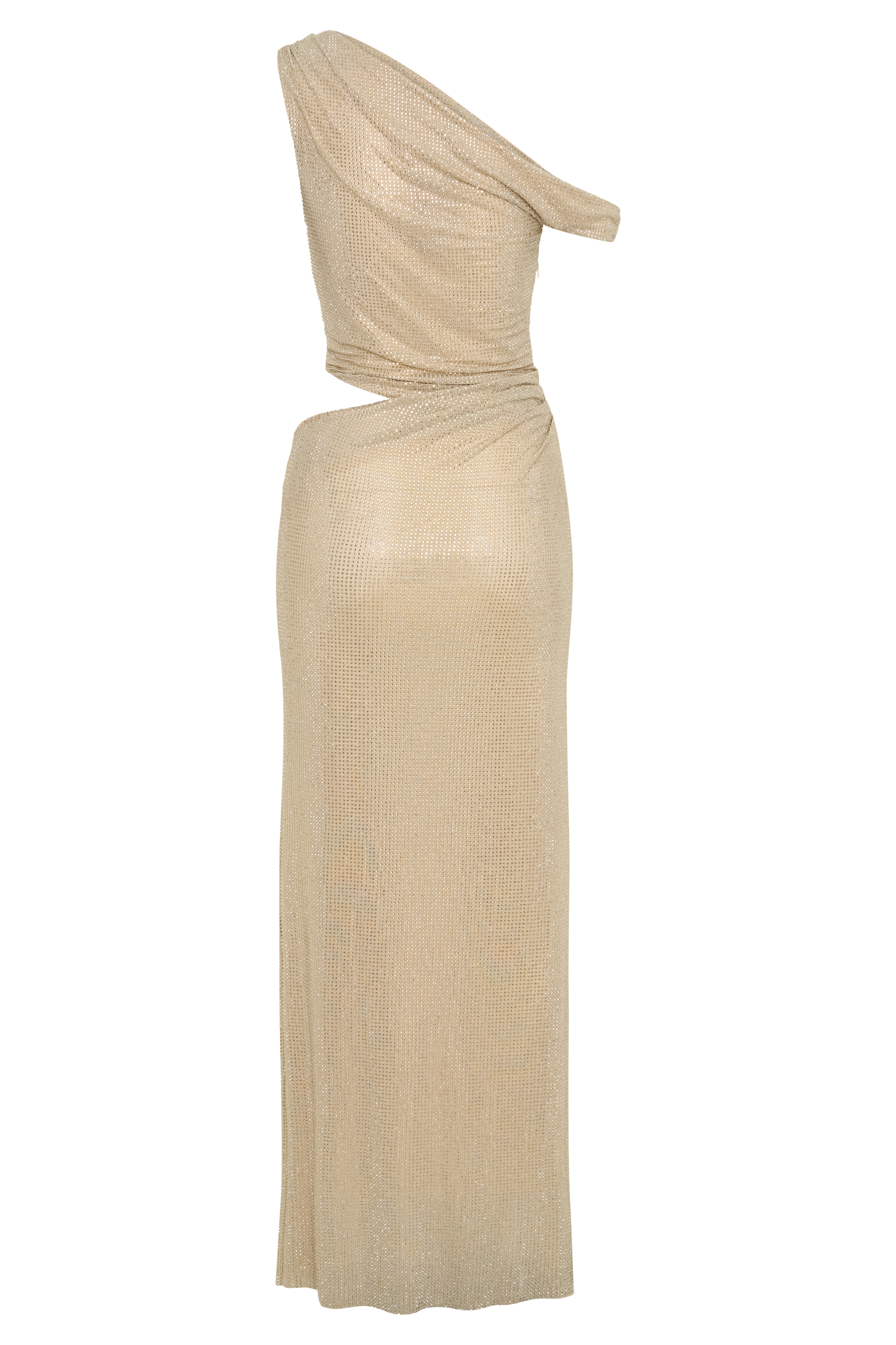 Kenny Diamante One Shoulder Maxi Dress in Gold – Chic&Drifts