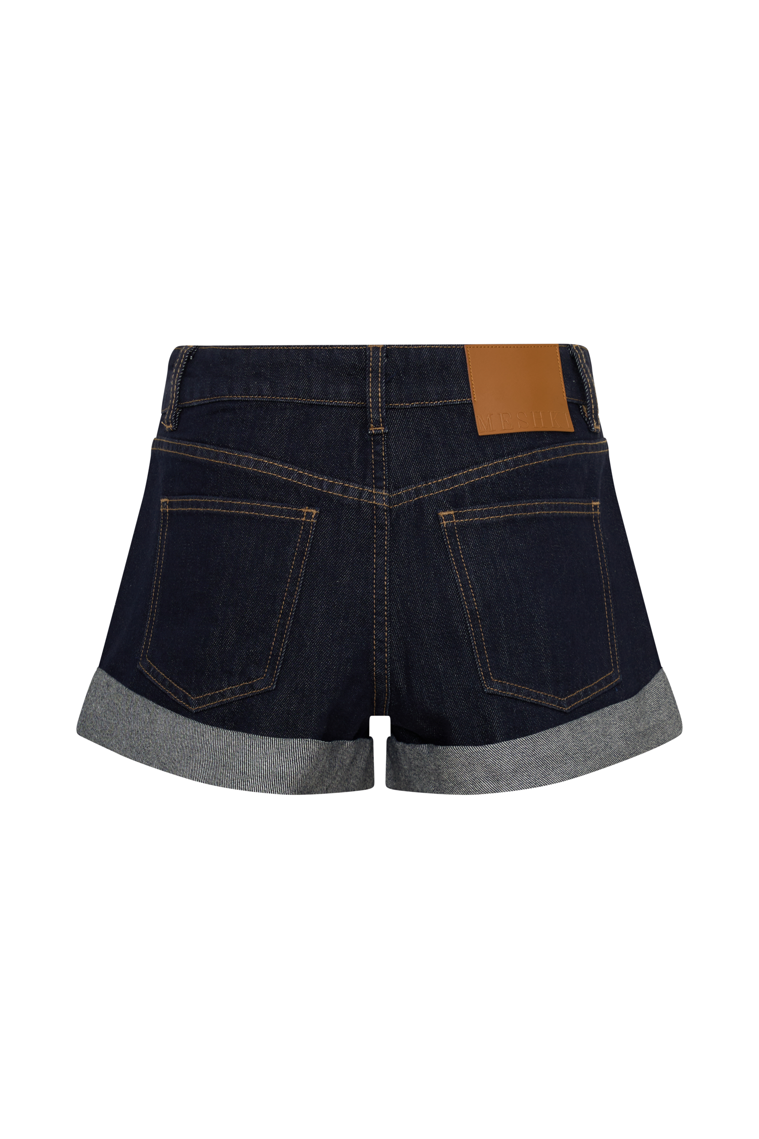 Krissy Rolled Hem Denim Shorts in Washed Indigo Blue – Chic&Drifts