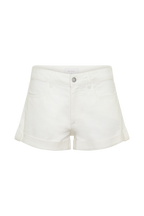 Krissy Rolled Hem Denim Shorts in White – Chic&Drifts