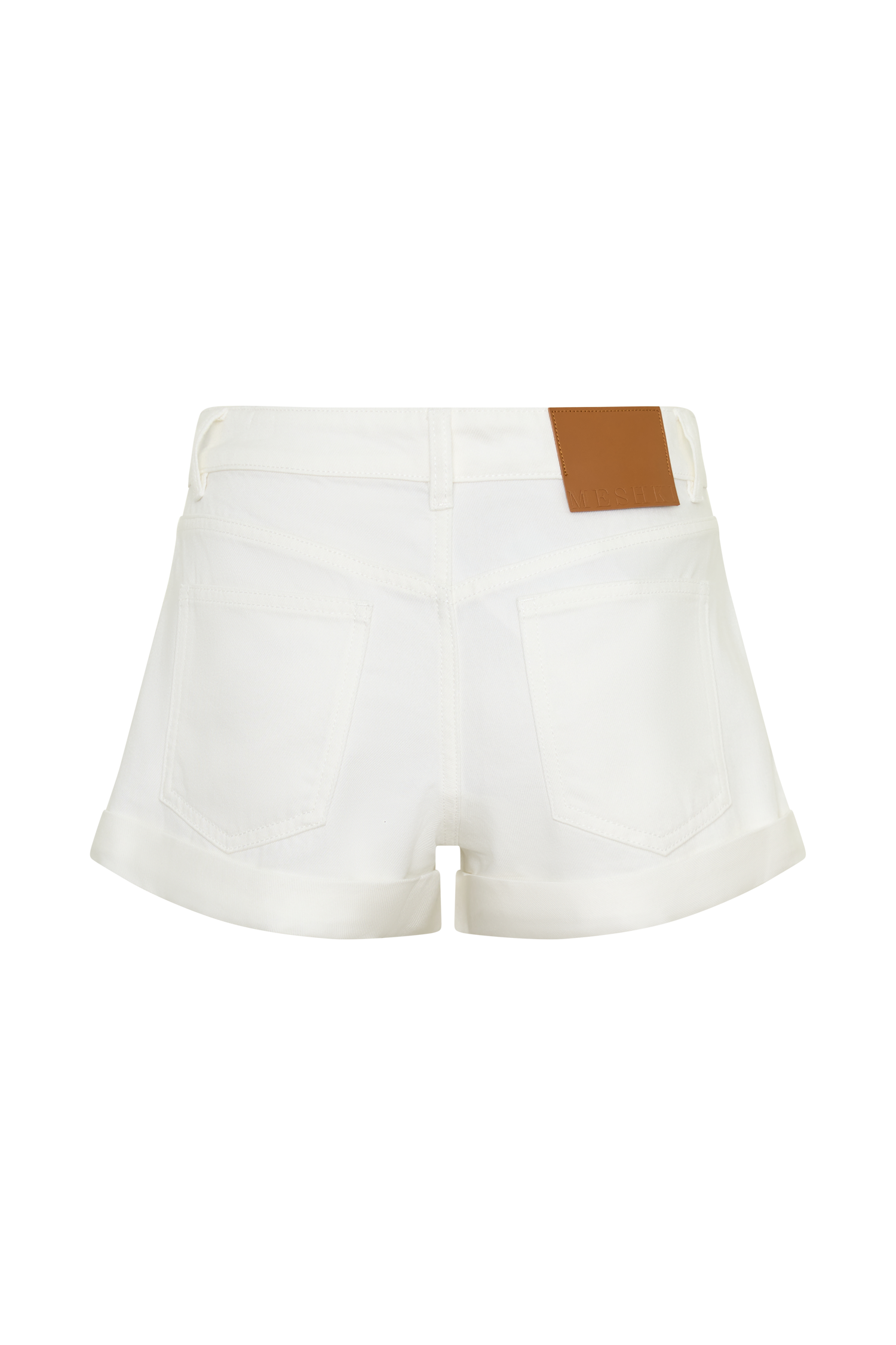 Krissy Rolled Hem Denim Shorts in White – Chic&Drifts