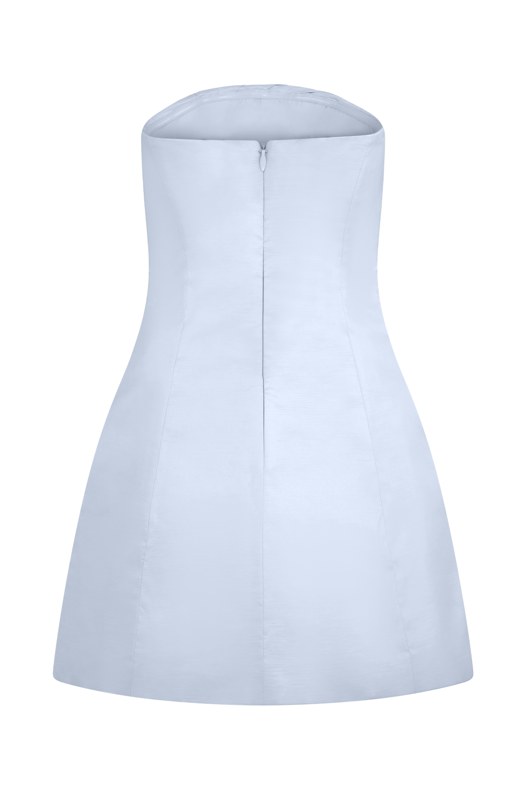 Leslie Gathered Taffeta Mini Dress in Frosted Blue – Chic&Drifts
