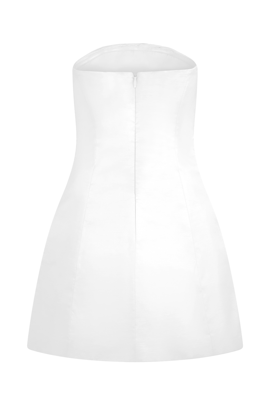 Leslie Gathered Taffeta Mini Dress in White – Chic&Drifts