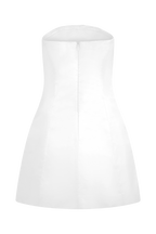 Leslie Gathered Taffeta Mini Dress in White – Chic&Drifts
