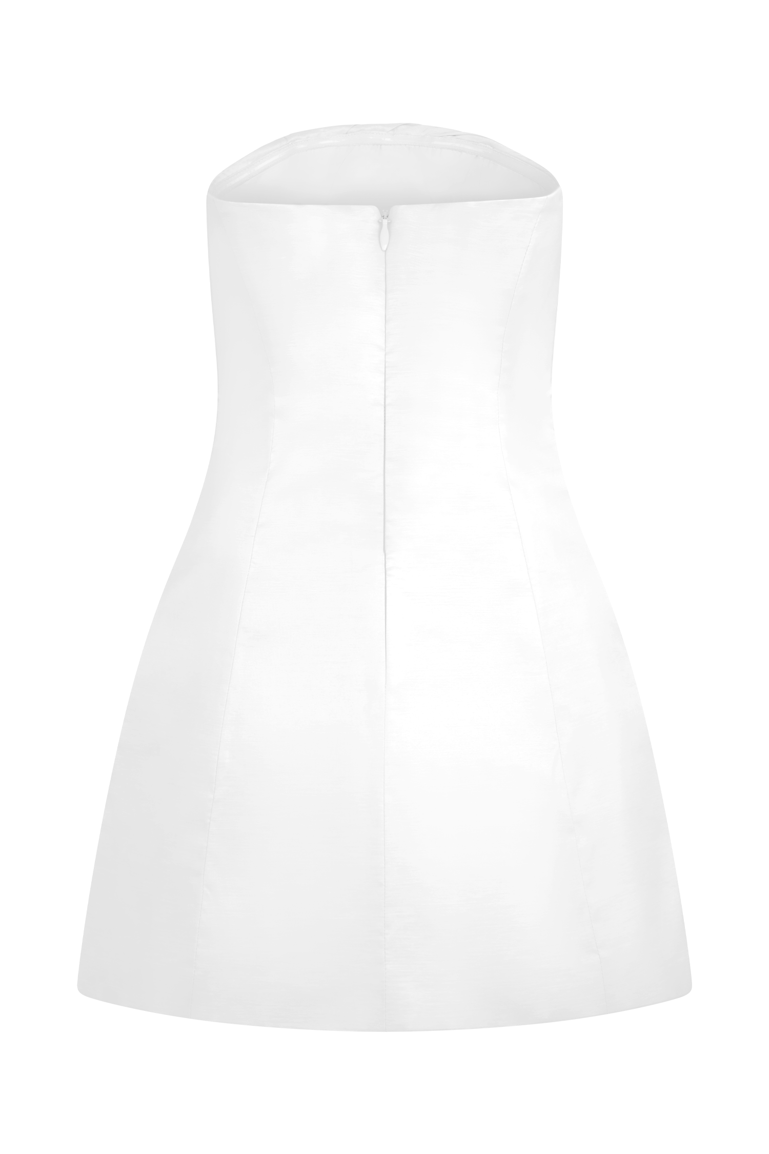 Leslie Gathered Taffeta Mini Dress in White – Chic&Drifts