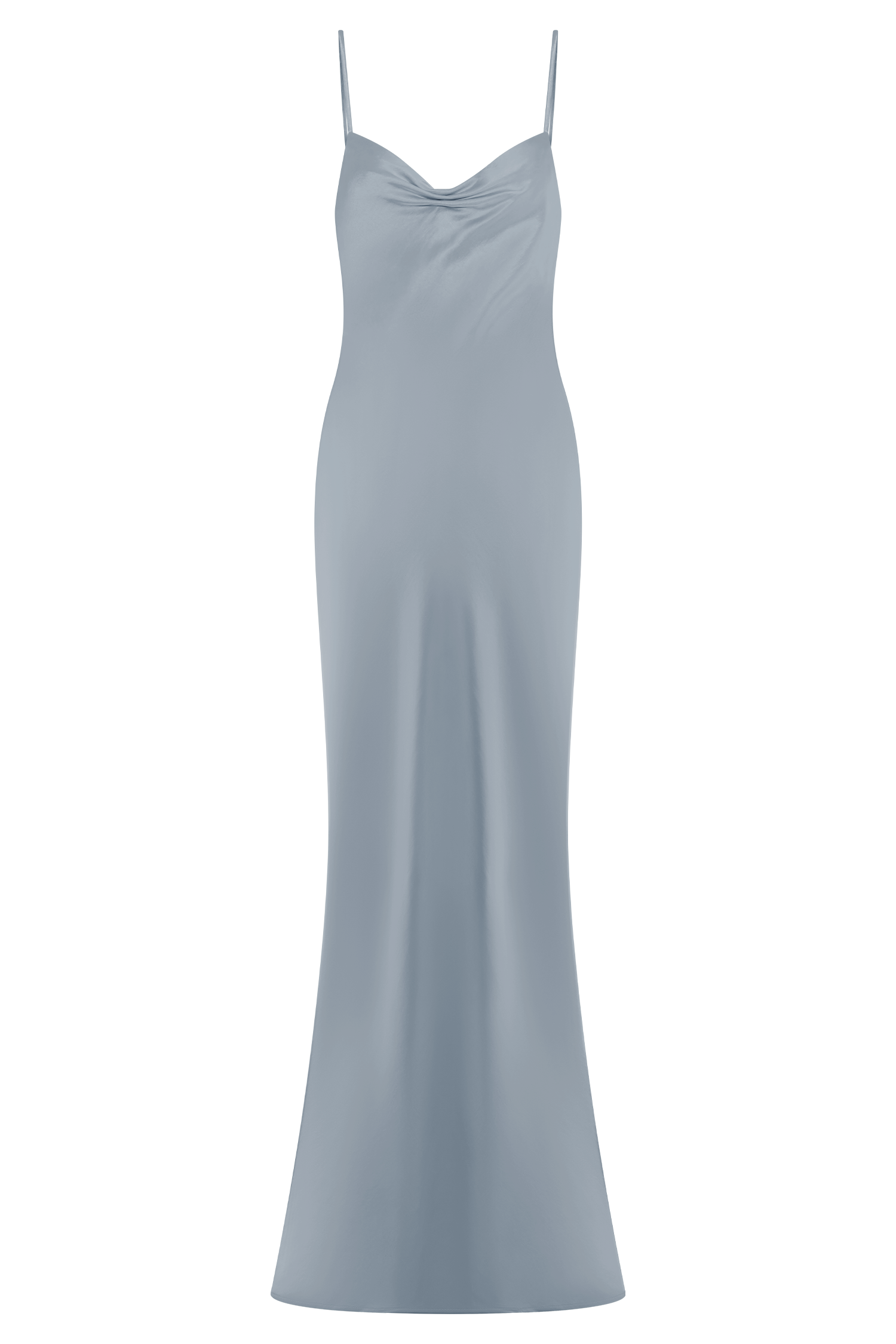 Lilly Sweetheart Satin Maxi Dress in Frosted Blue – Chic&Drifts