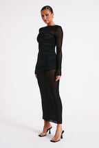 Kate Mesh And Nylon Maxi Dress in Black – Chic&Drifts