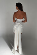 Meredith Strapless Bow Mini Dress in White – Chic&Drifts