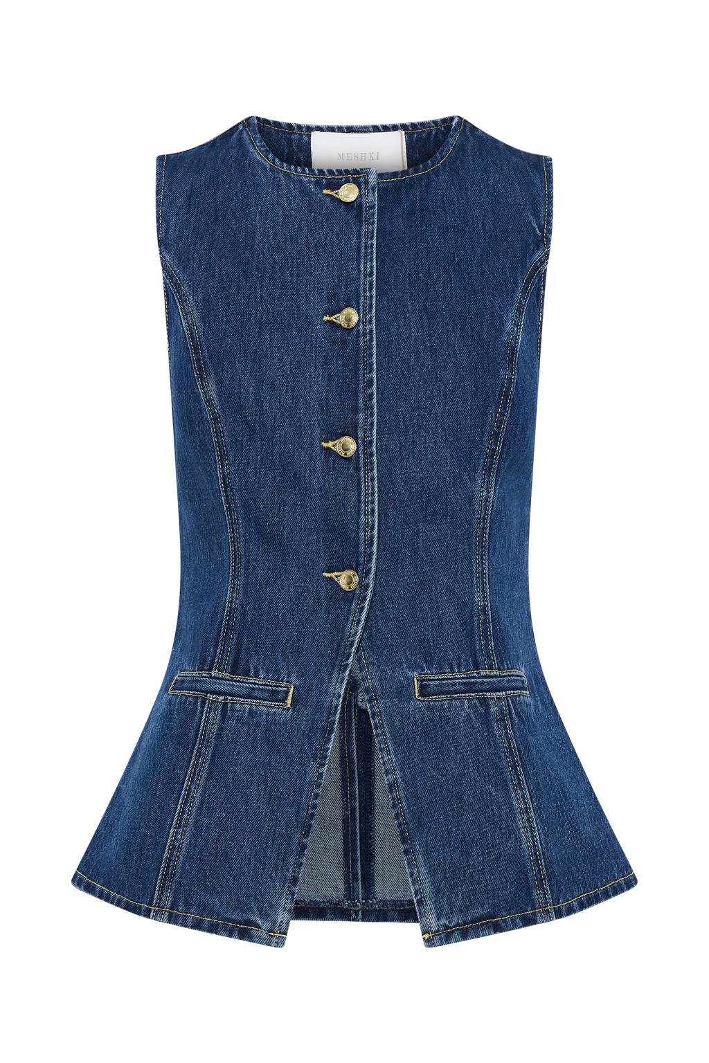 Abel Denim Button Up Top in Dark Blue – Chic&Drifts