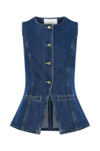 Abel Denim Button Up Top in Dark Blue – Chic&Drifts