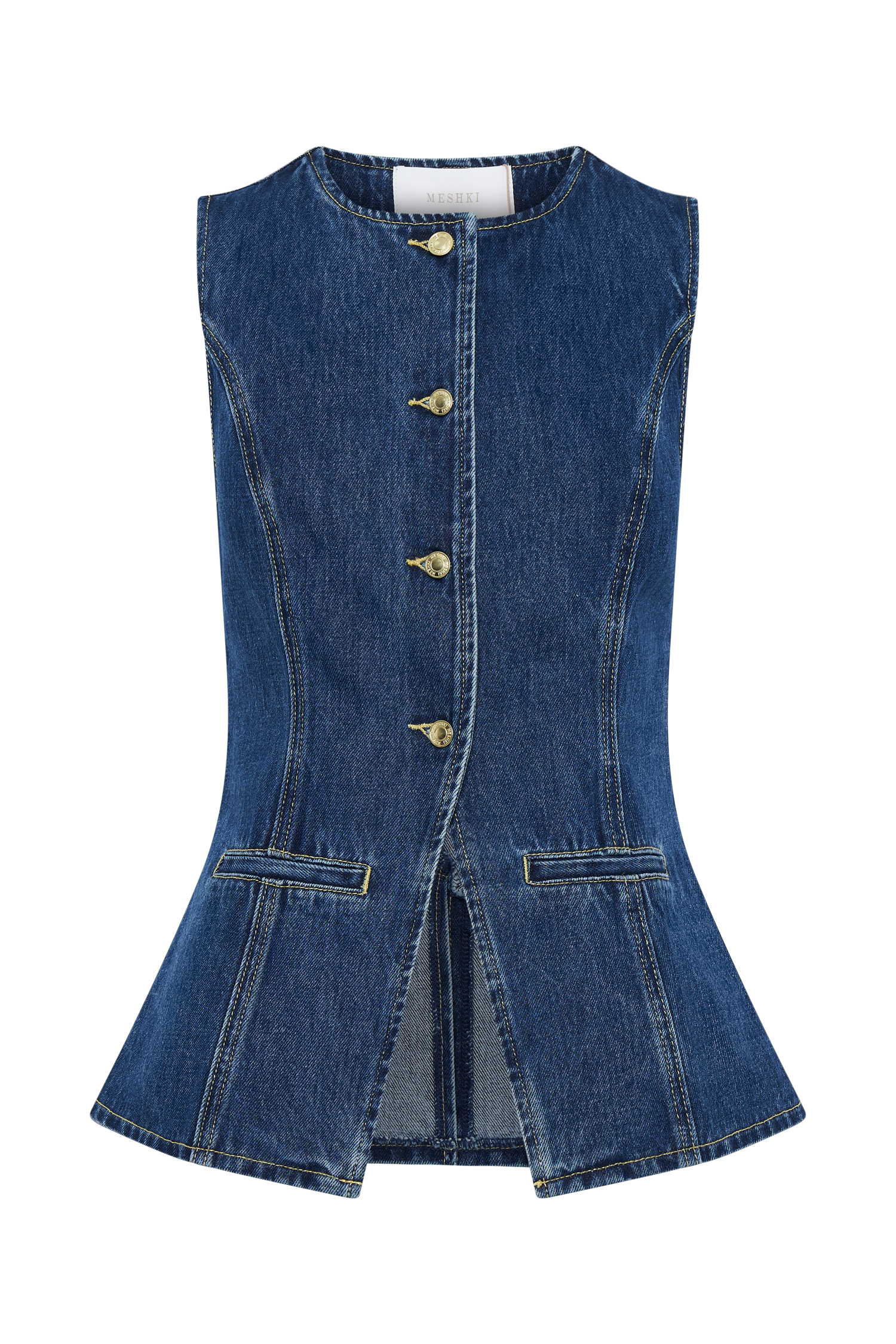 Abel Denim Button Up Top in Dark Blue – Chic&Drifts