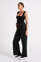 Linley Recycled Nylon Long Line Top in Black – Chic&Drifts