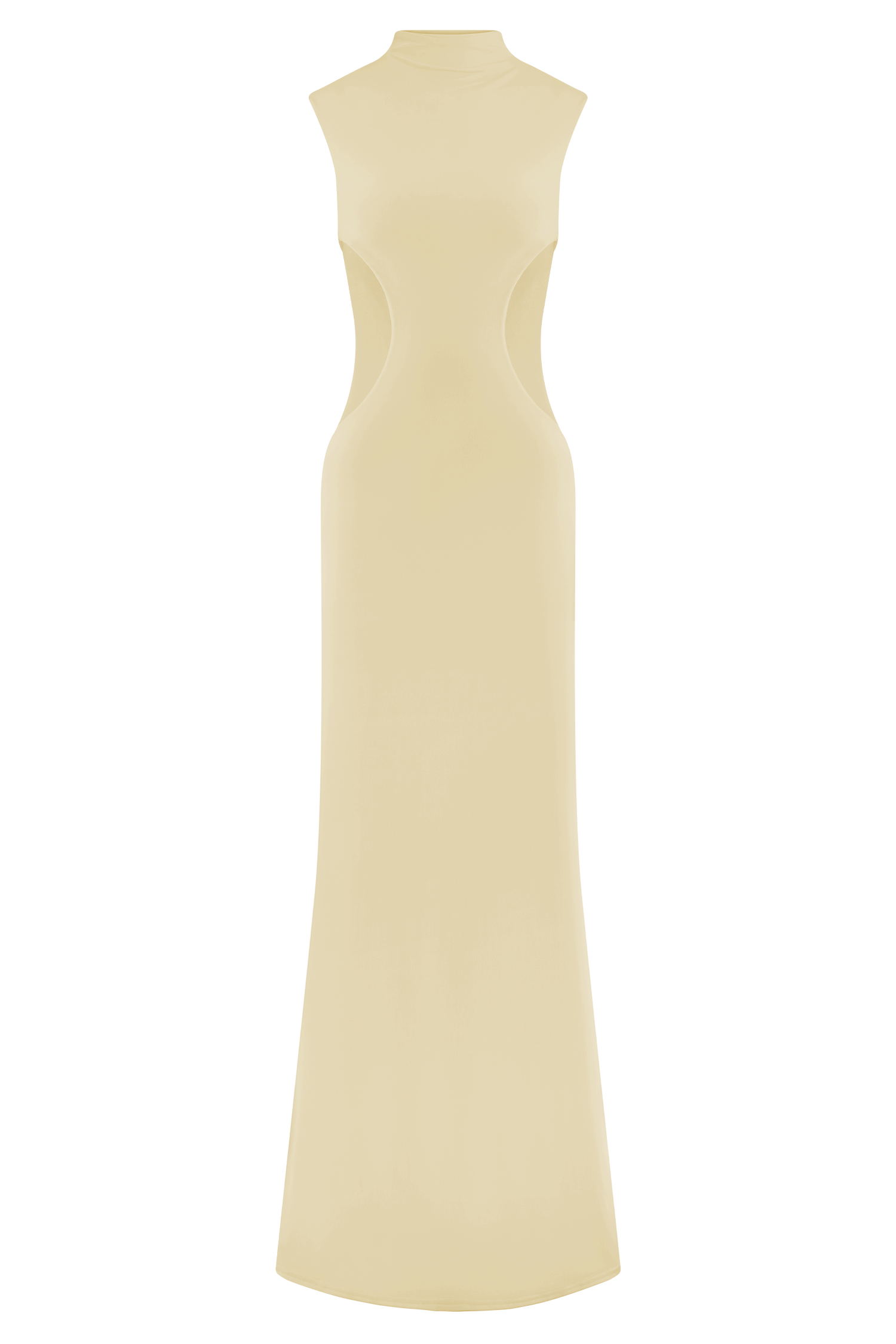 Massie Slinky And Mesh Maxi Dress in Lemon – Chic&Drifts