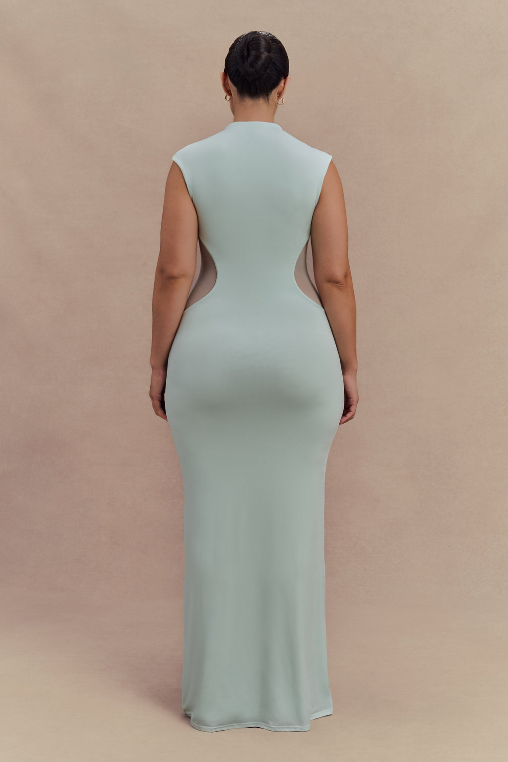 Massie Slinky And Mesh Maxi Dress in Lagoon – Chic&Drifts