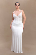 Elsie Pearl Beaded Bustier Top in White – Chic&Drifts