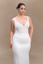 Elsie Pearl Beaded Bustier Top in White – Chic&Drifts