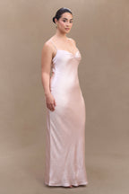 Lilly Sweetheart Satin Maxi Dress in Soft Pink – Chic&Drifts