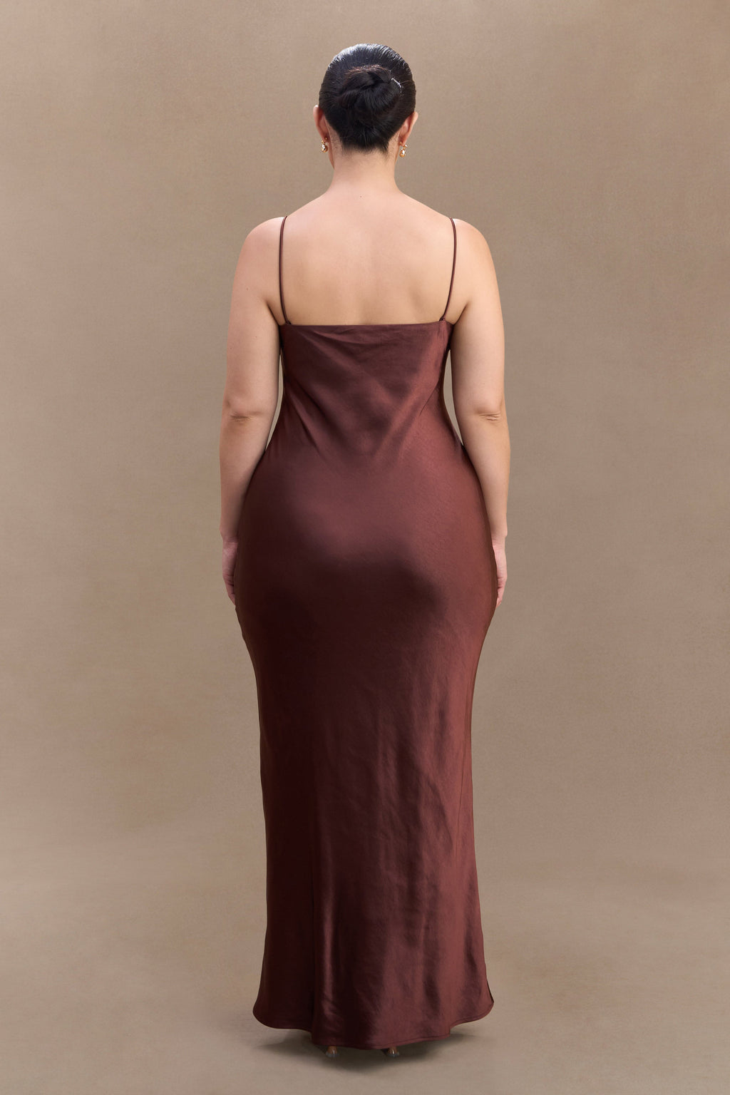 Lilly Sweetheart Satin Maxi Dress in Dark Chocolate – Chic&Drifts