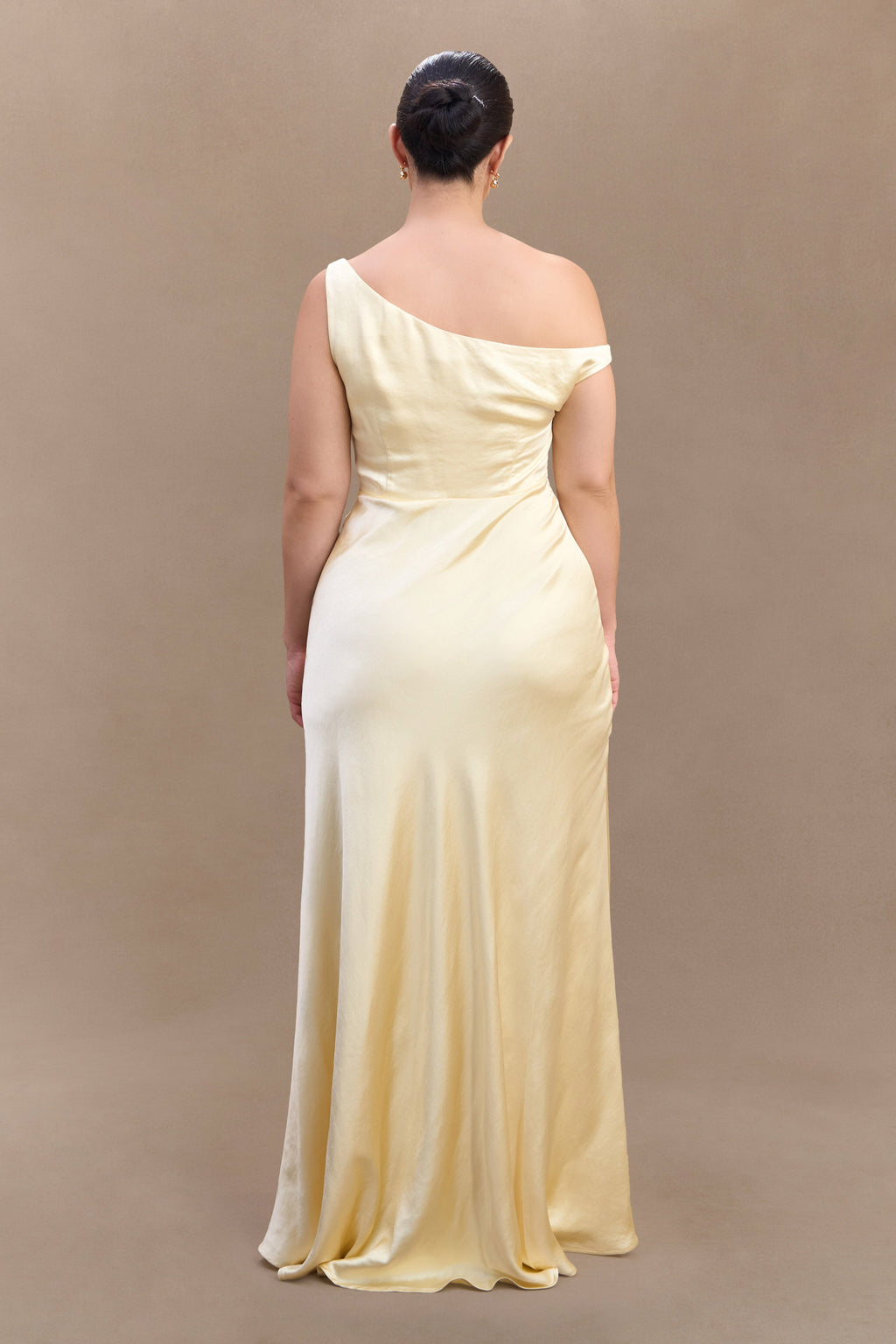 Jacinta One Shoulder Maxi Dress in Pastel Lemon – Chic&Drifts