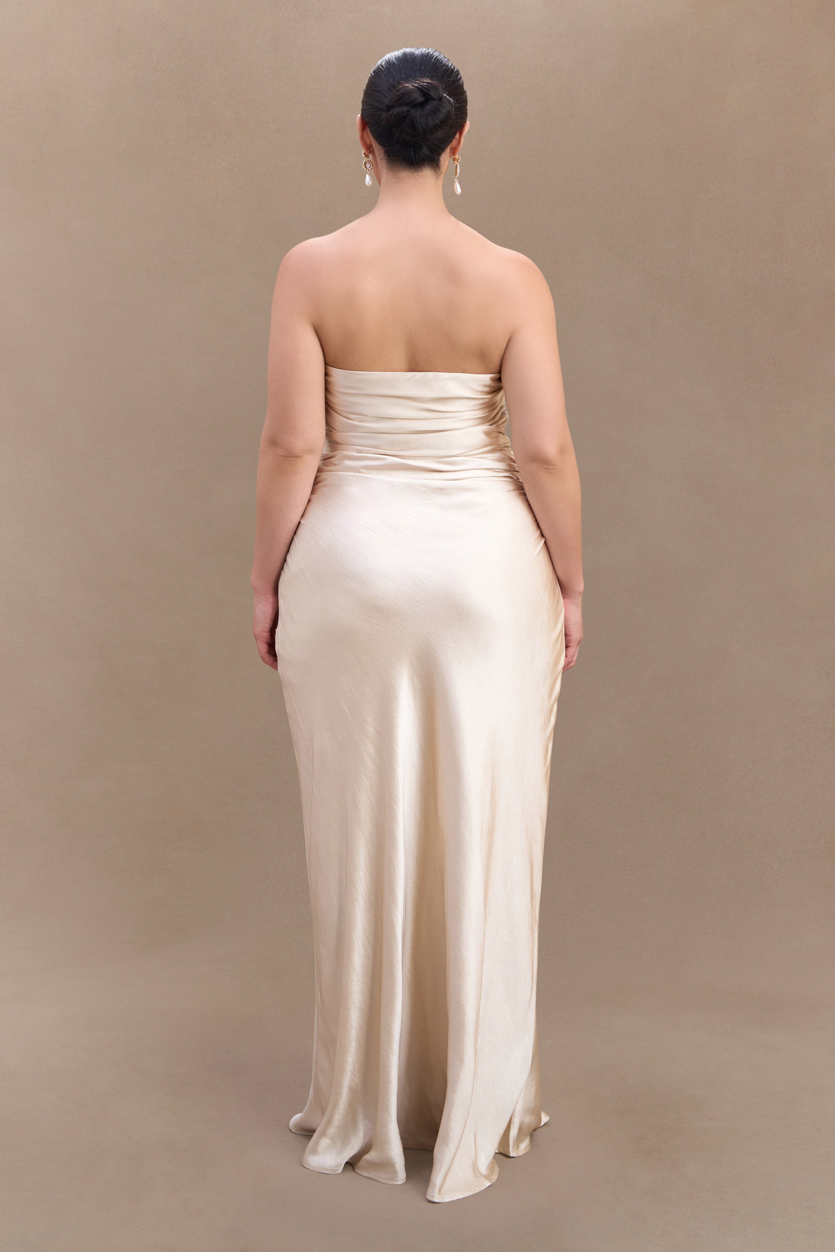 Cedar Strapless Satin Maxi Dress