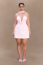 Orellia Strapless Suiting Mini Dress in Soft Pink – Chic&Drifts