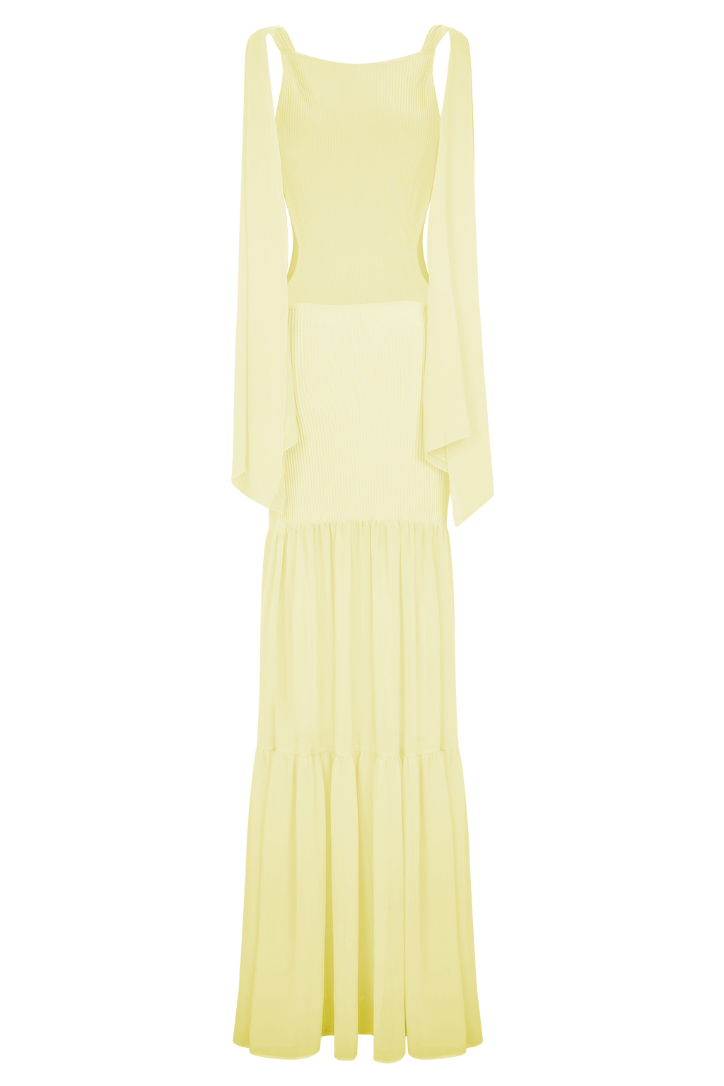 Haille Knit Chiffon Maxi Dress in Lemon – Chic&Drifts