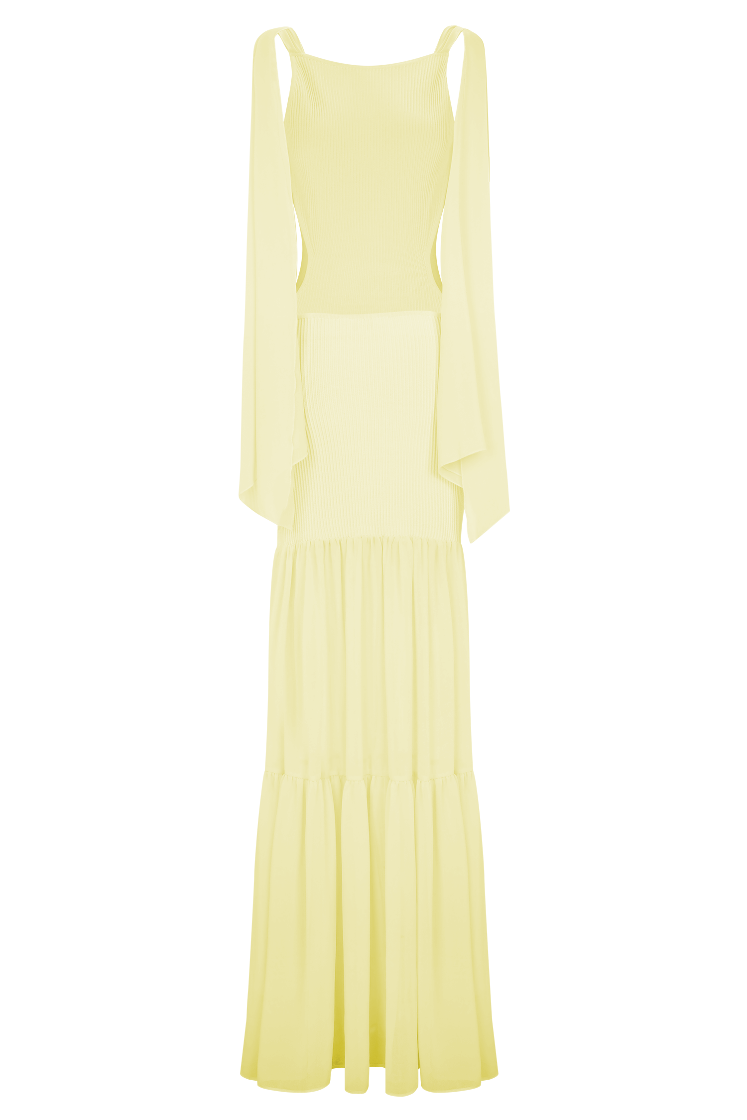 Haille Knit Chiffon Maxi Dress in Lemon – Chic&Drifts