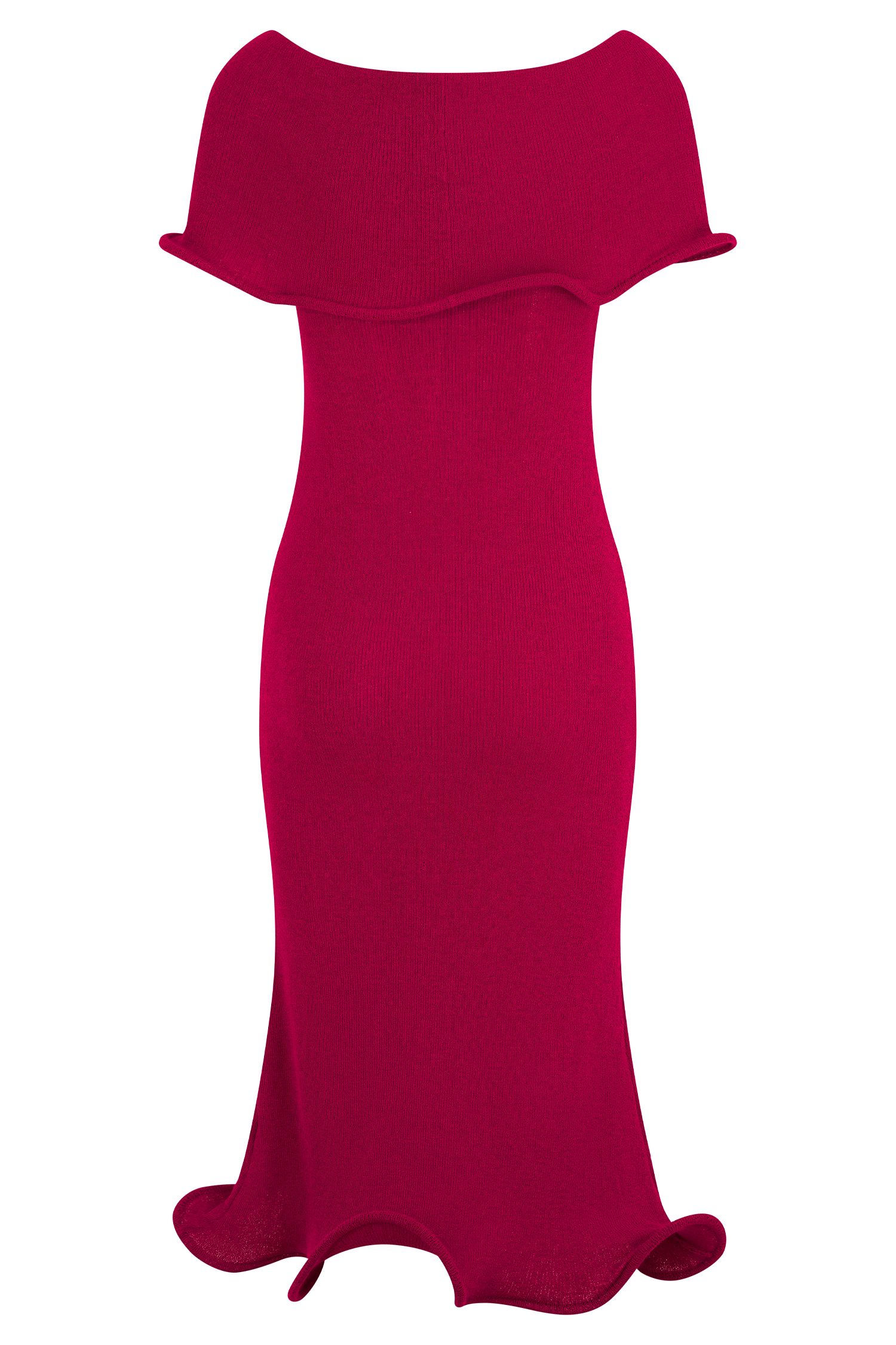 Molly Off Shoulder Knit Midi Dress in Raspberry – Chic&Drifts