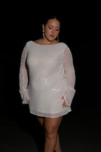 Nala Sequin Mini Dress in White – Chic&Drifts