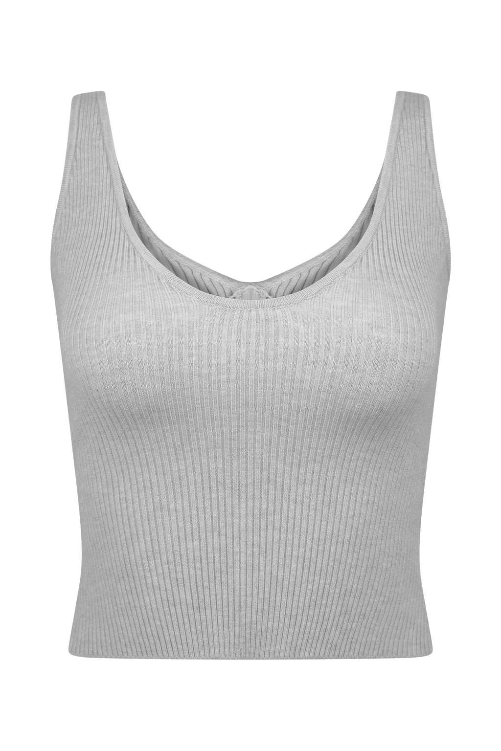 Natalya Ribbed Knit Cami Top in Heather Grey Marle – Chic&Drifts