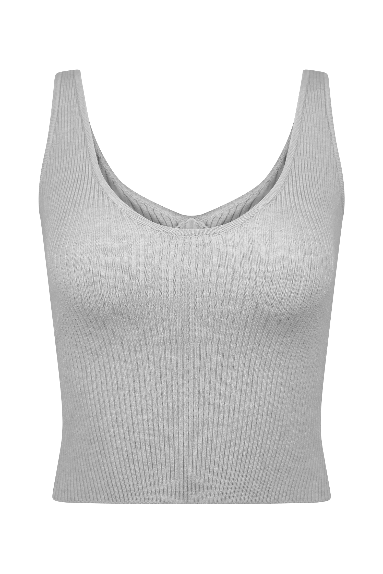 Natalya Ribbed Knit Cami Top in Heather Grey Marle – Chic&Drifts