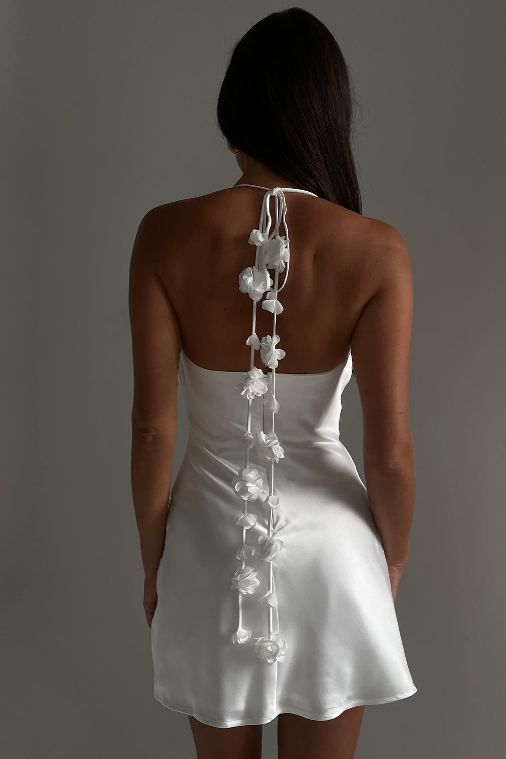 Otillie Rose Halter Mini Dress in White – Chic&Drifts
