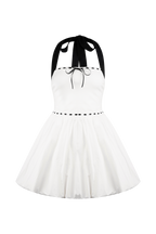 Queenie Halter Bubble Mini Dress in Black/White – Chic&Drifts