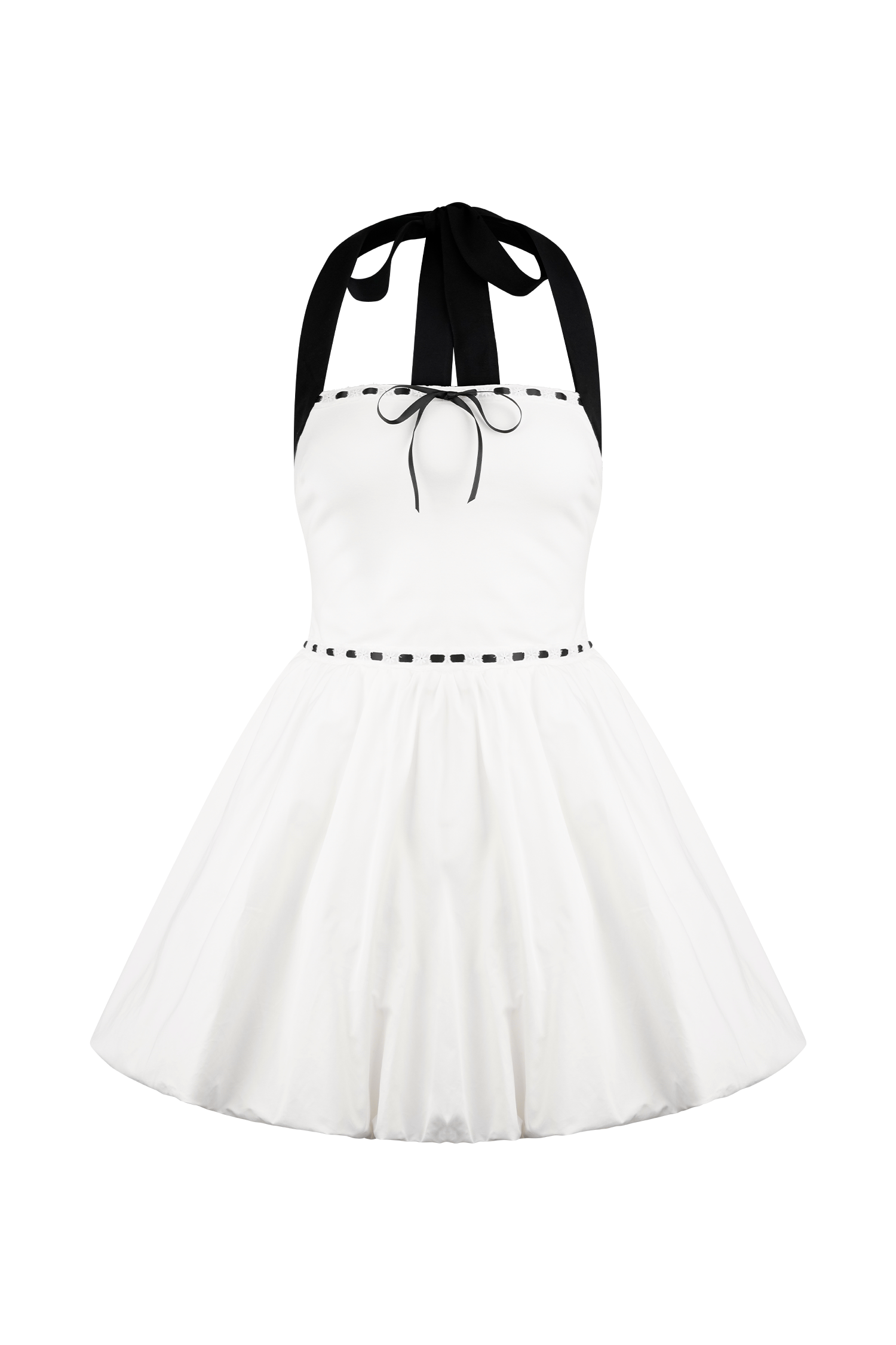 Queenie Halter Bubble Mini Dress in Black/White – Chic&Drifts