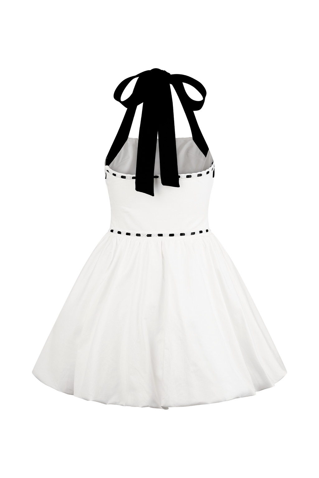 Queenie Halter Bubble Mini Dress in Black/White – Chic&Drifts