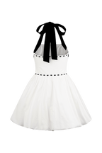 Queenie Halter Bubble Mini Dress in Black/White – Chic&Drifts