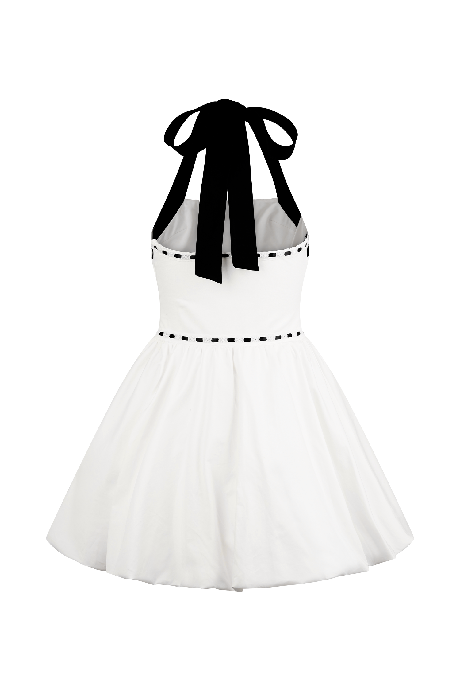 Queenie Halter Bubble Mini Dress in Black/White – Chic&Drifts