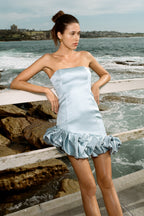Alba Bubble Mini Dress in Cornflower Blue – Chic&Drifts