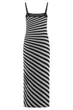 Raven Striped Knit Midi Dress in Black/White – Chic&Drifts