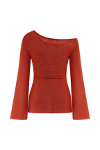 Reagan Off Shoulder Knit Top in Orange – Chic&Drifts