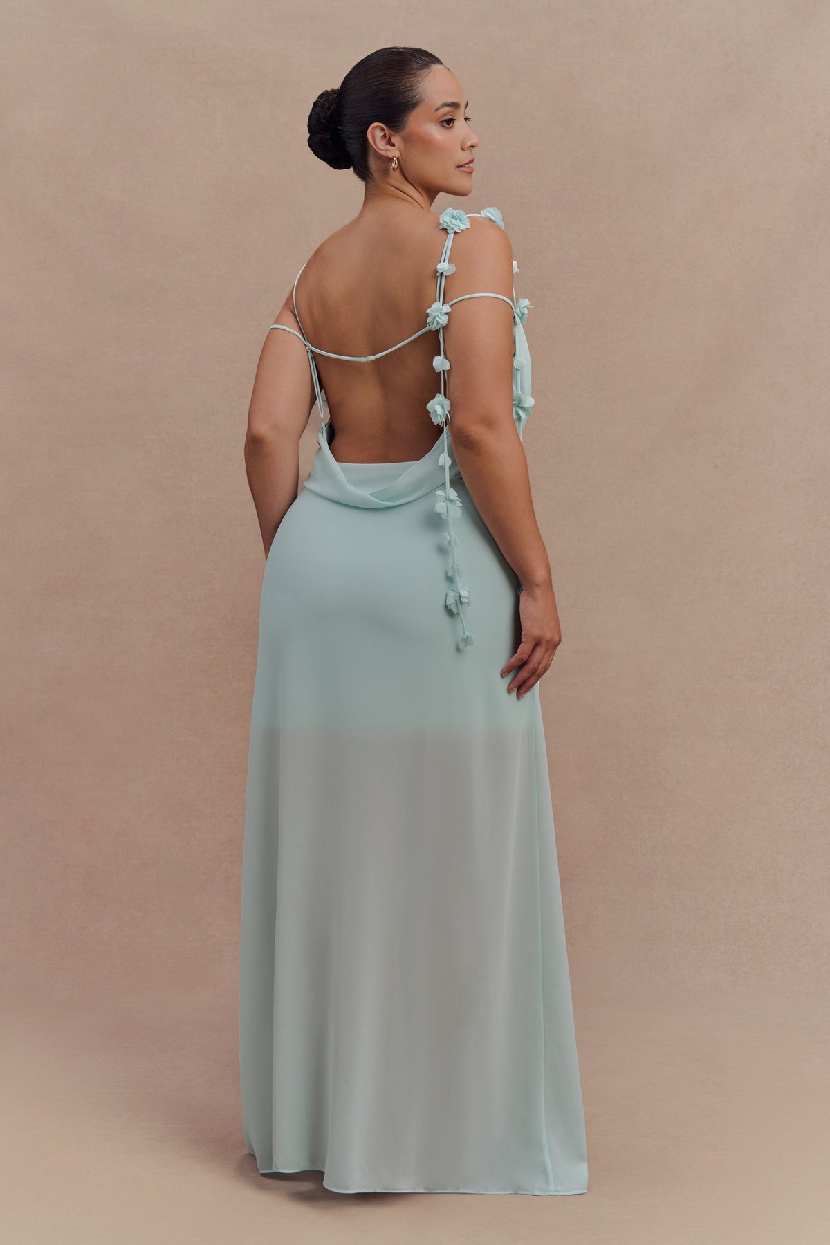 Rosalie Floral Chiffon Maxi Dress in Lagoon – Chic&Drifts