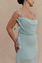 Rosalie Floral Chiffon Maxi Dress in Lagoon – Chic&Drifts