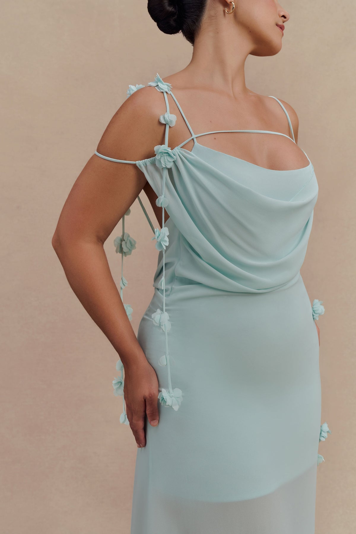 Rosalie Floral Chiffon Maxi Dress in Lagoon – Chic&Drifts