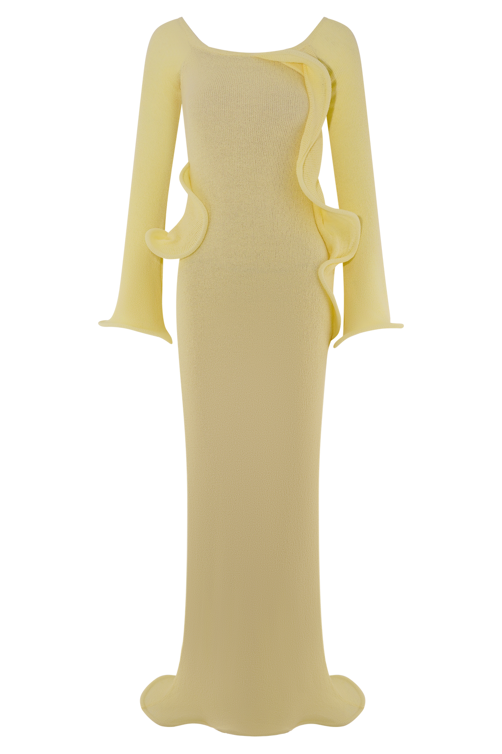 Sandrine Off Shoulder Knit Maxi Dress in Lemon – Chic&Drifts
