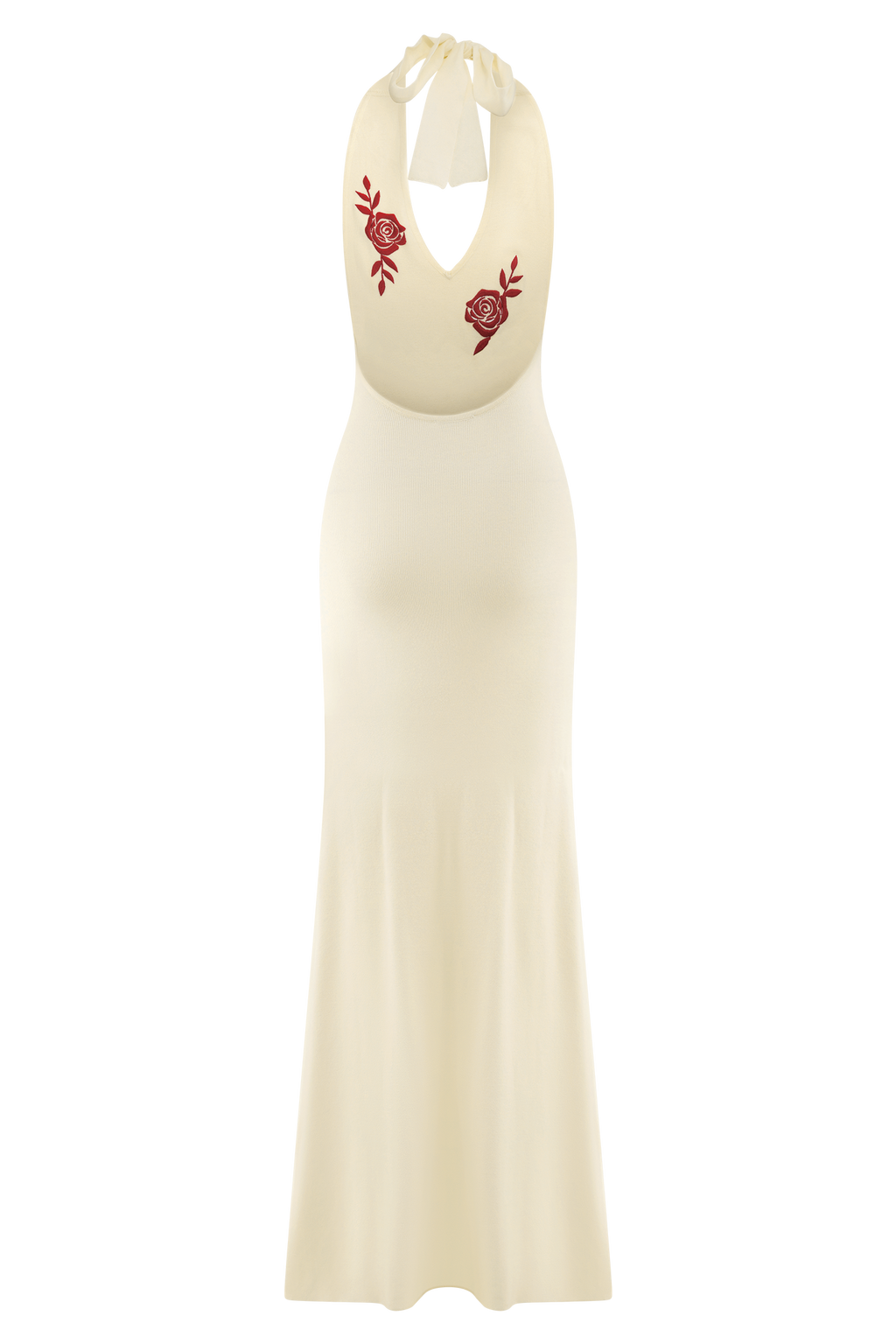 Shiloh Rose Knit Halter Maxi Dress in Ivory – Chic&Drifts
